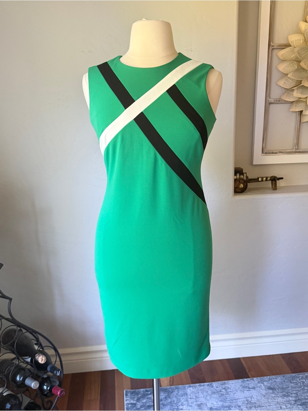 Calvin Klein Women's Emerald Green‎ Sleeveless Sheath Midi Dress Size 12